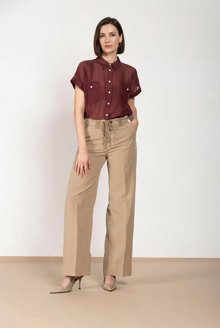 Mason's Natalie Camicia Donna Bordeaux Manica Corta