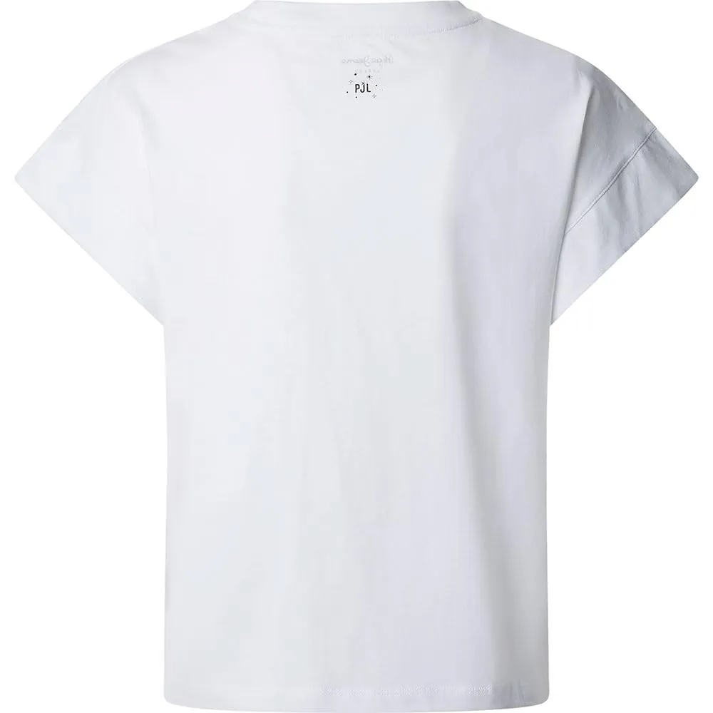 Pepe Jeans Lira T-Shirt Donna Bianca Senza Maniche Strass