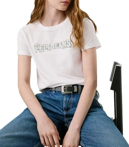 Pepe Jeans Berena t-shirt donna girocollo con logo