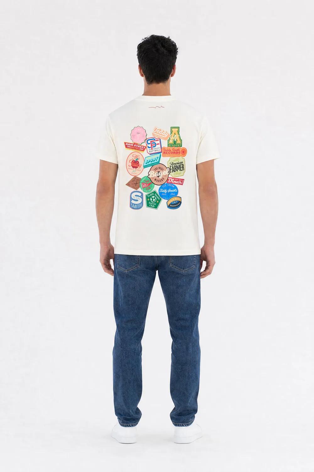 Teddy Smith T-Badges MC t-shirt middle white loose fit