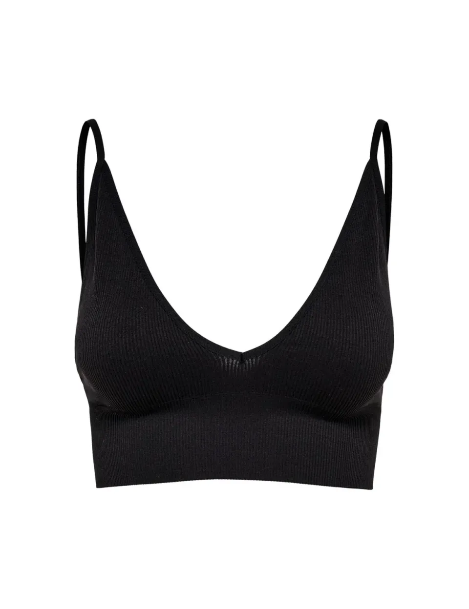 Only Onlvicky Rib top seamless scollo a V opaco