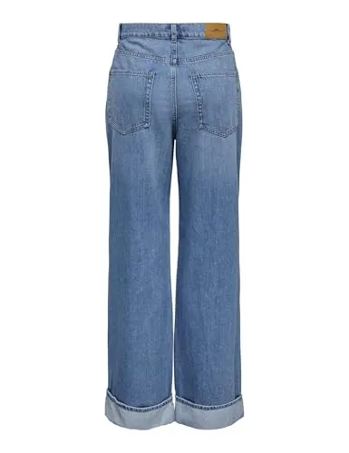 ONLY Onlhope Ex HW Wide Fold Up DNM Pim jeans 29W/32L vita alta