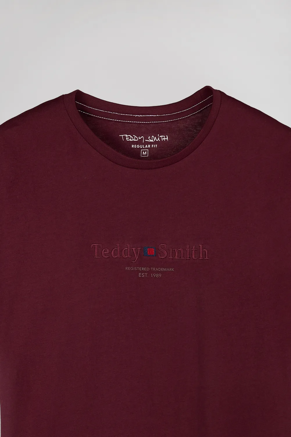 Teddy Smith T-Jim MC t-shirt uomo bordeaux rilievo petto