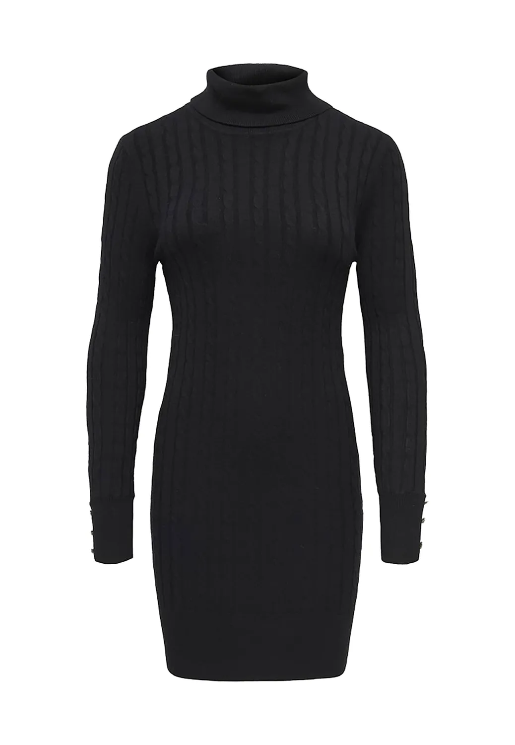 ONLY Onllouis LS Rollneck Cable Dress vestito mocha meringue treccia