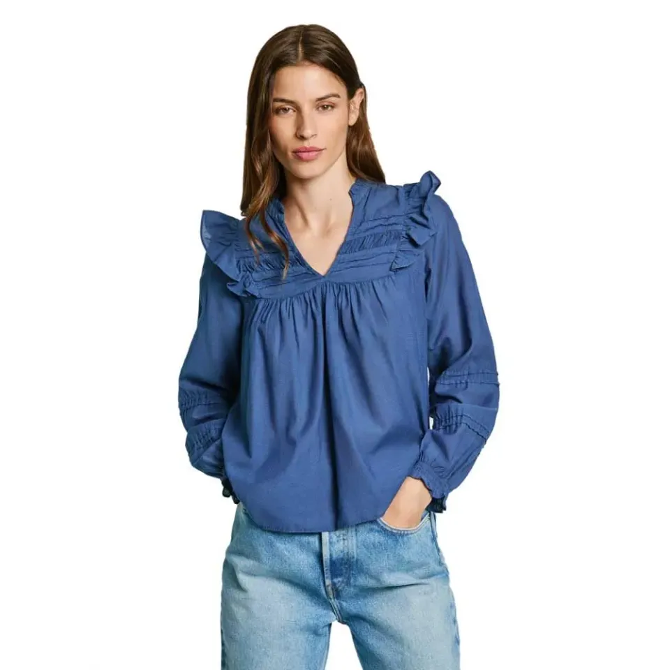 Pepe Jeans Lorely Camicia Donna Fluida con Volant