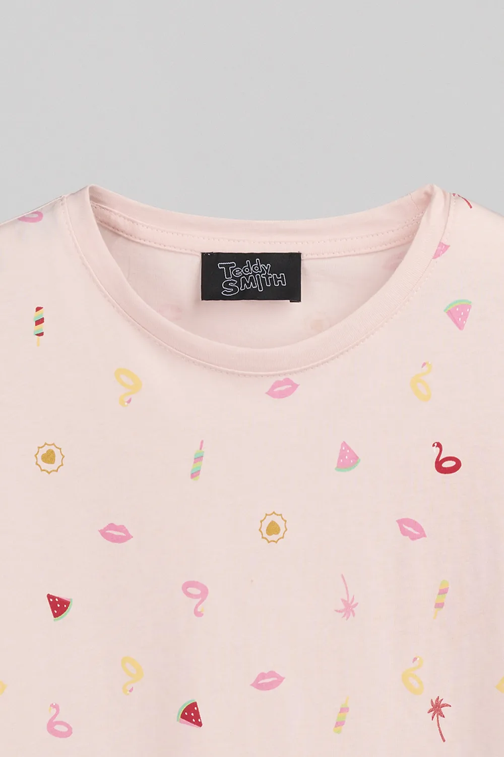 Teddy Smith T-Kady MC t-shirt donna Sweet Rose cotone