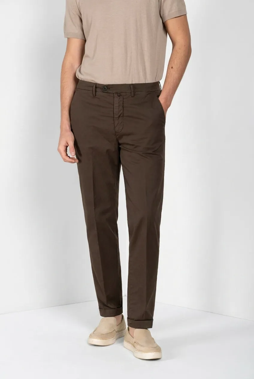 Mason's Boston Chino Uomo Marrone Relaxed Fit Stretch