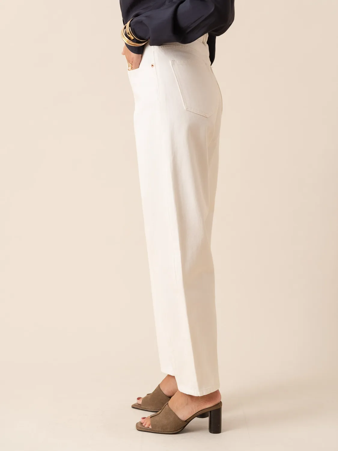 Oraije Brandy Jeans Balloon Bianco