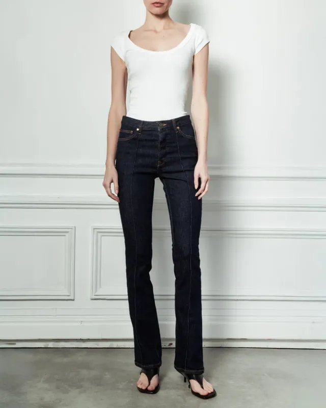 Acquaverde Jade jeans dritti Brut Lavé vita alta