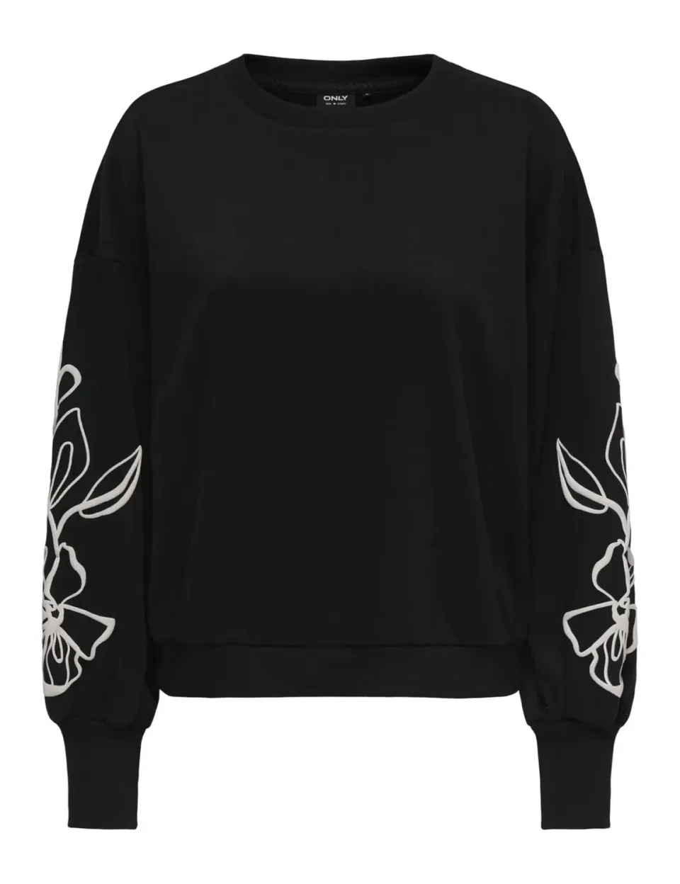 ONLY Onlbrooke L/S O-Neck Flower Swt Noos felpa nera M