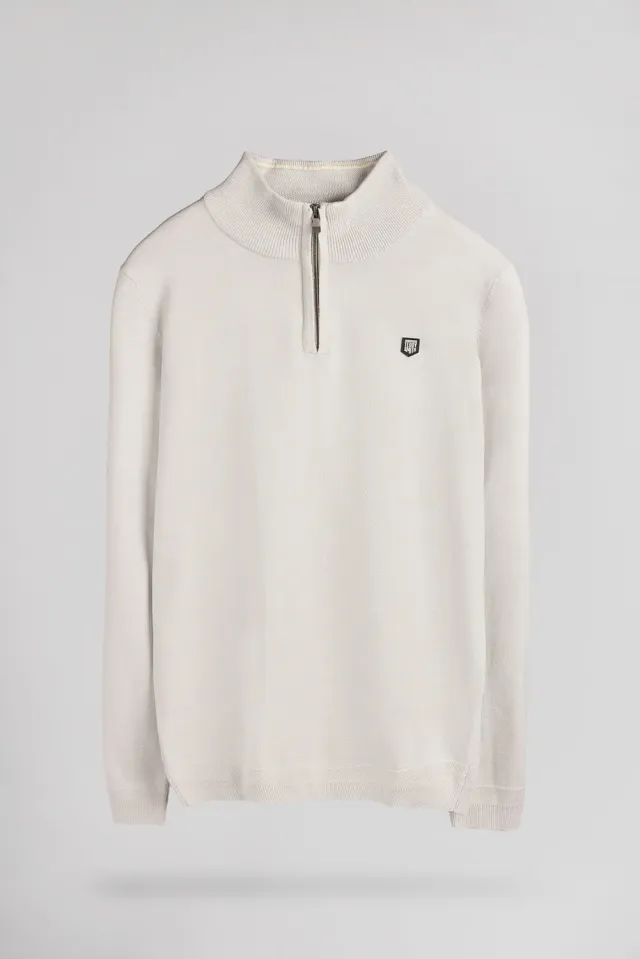 Teddy Smith P-Marty 2 maglione zip bianco melange