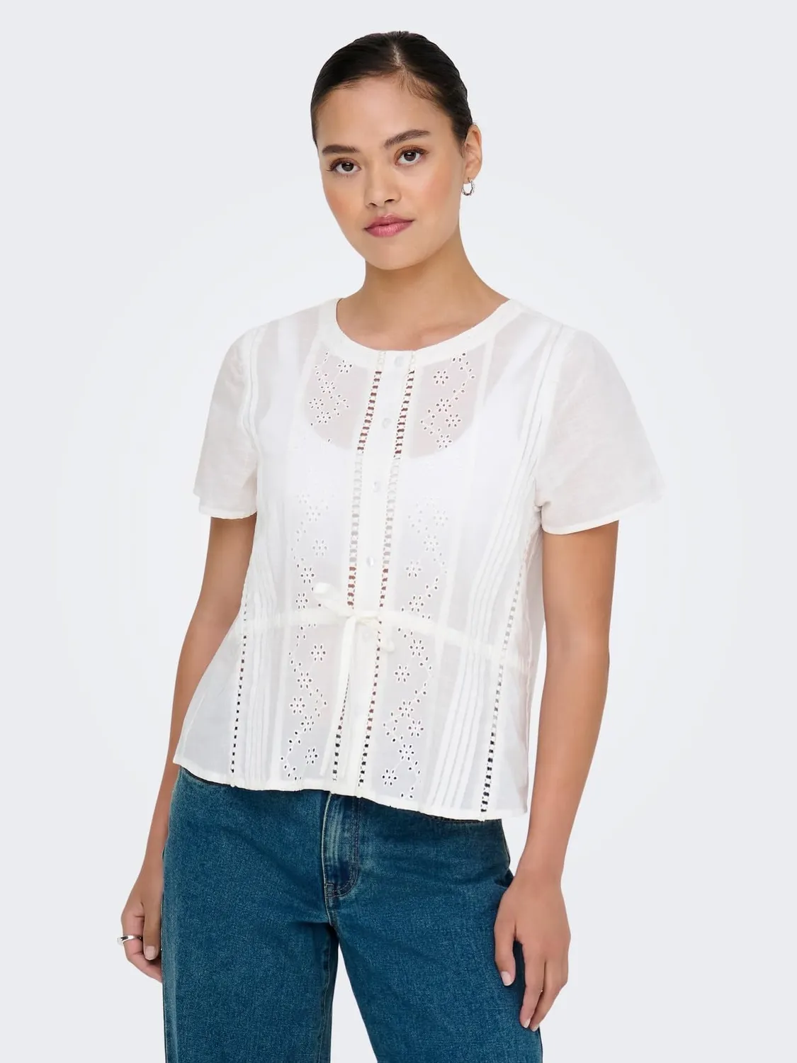 ONLY Onlsiffi top donna M in cotone ricamato