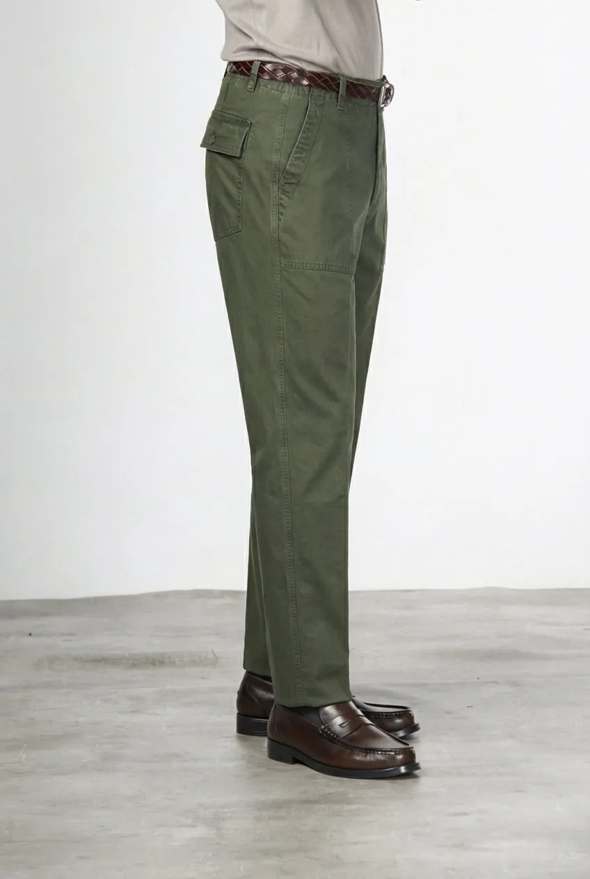 Mason's Prescott Chino Uomo Verde Scuro Relaxed Gabardina