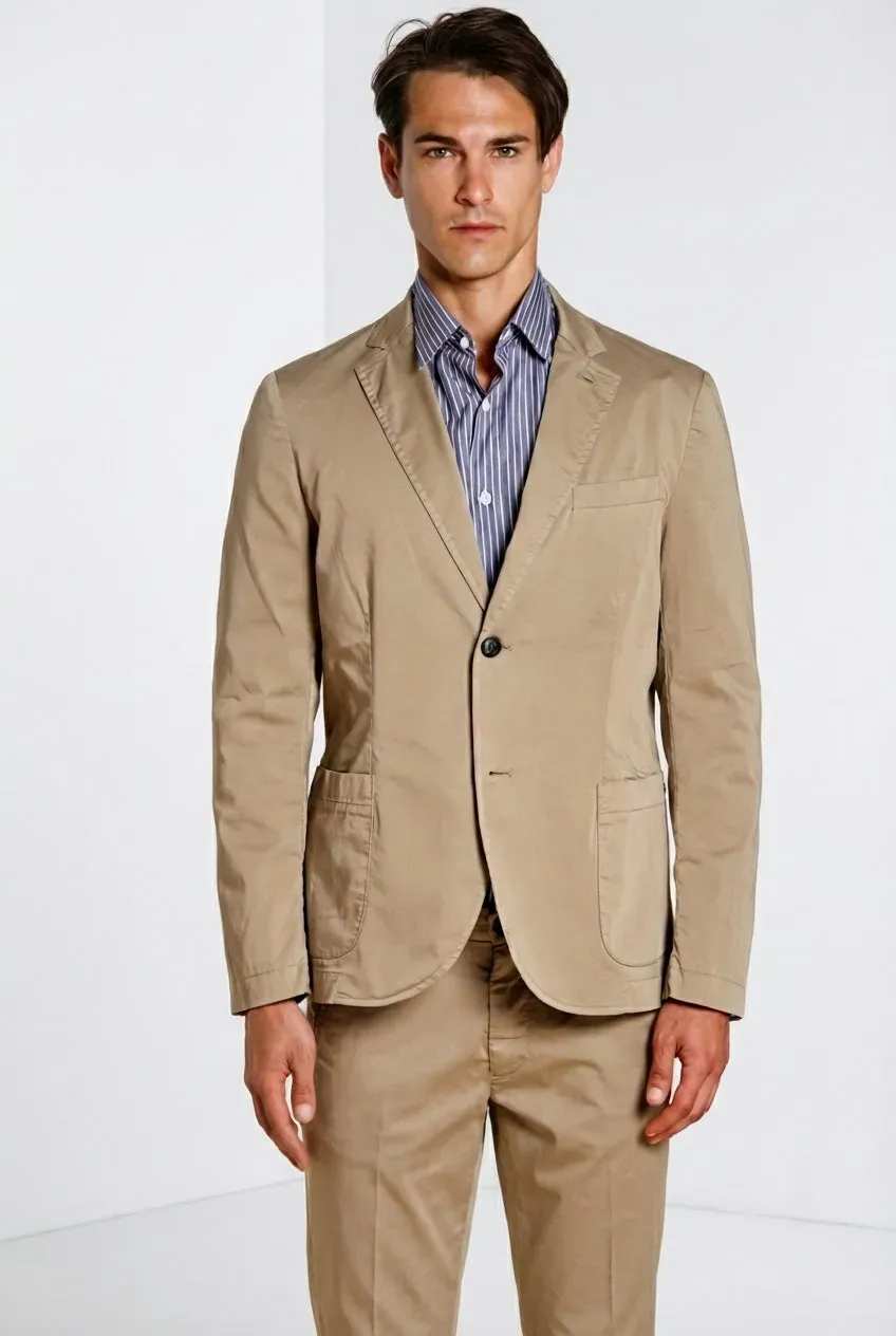 Mason's Da Vinci Travel blazer uomo kaki raso tecnico stretch