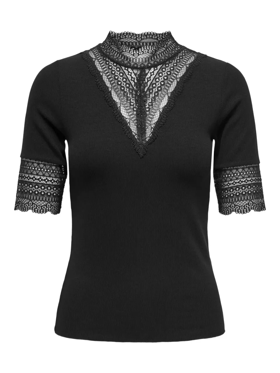 ONLY Onltilde Highneck Top Nero XS Manica Corta