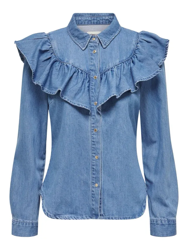 Only Onlindigo Camicia Denim Donna Blu Indaco
