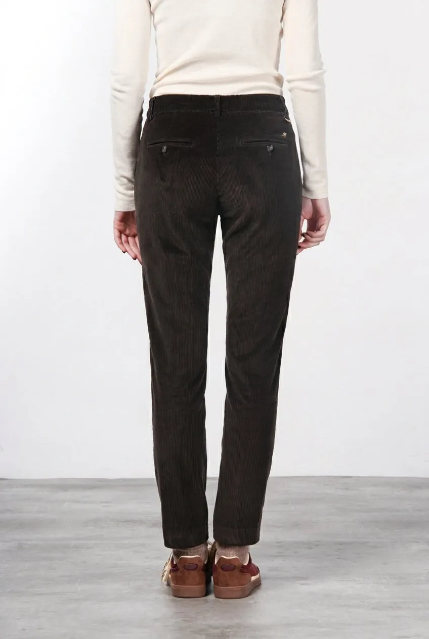 Mason's New York Slim chino velluto marrone slim donna
