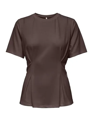 ONLY Onlelena maglietta donna plissettata maniche corte