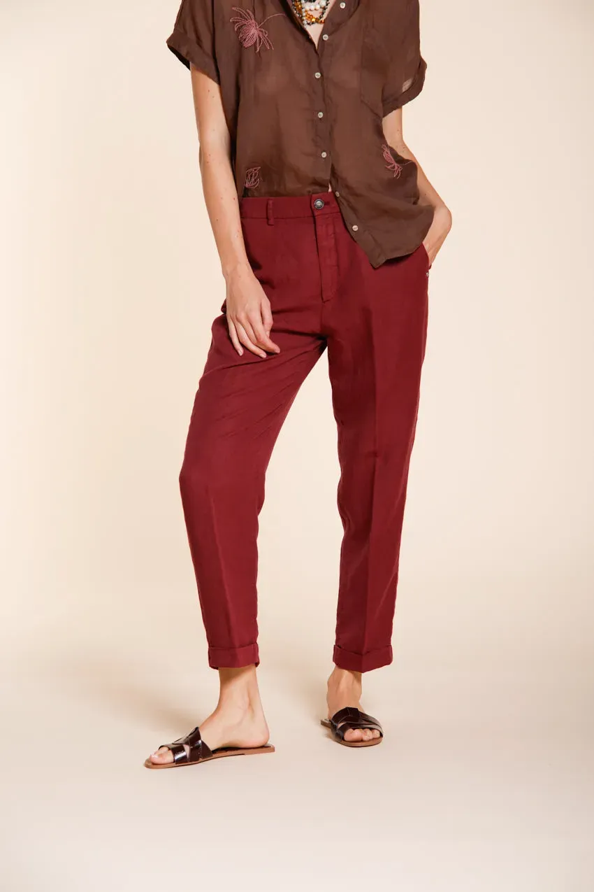 Mason's Linda Summer chino donna bordeaux lino