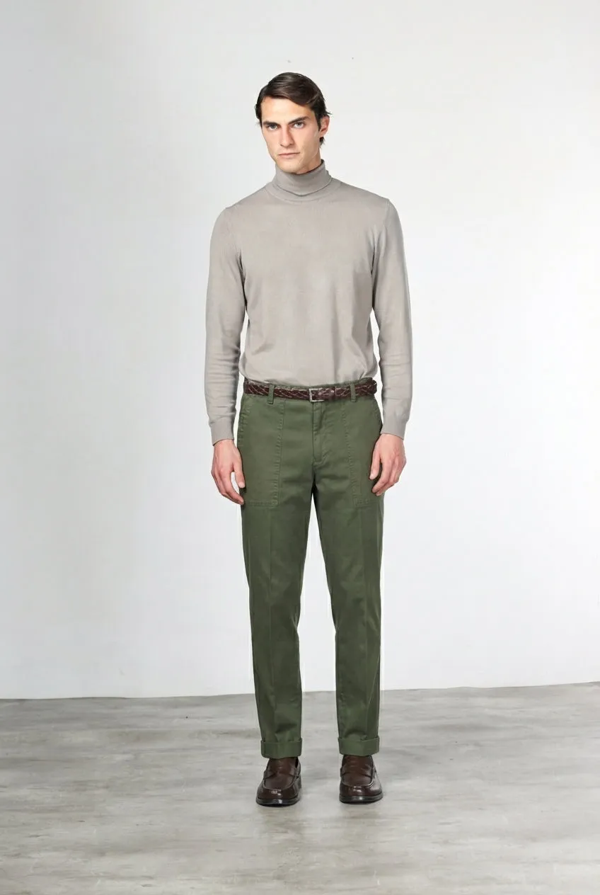 Mason's Prescott Chino Uomo Verde Scuro Relaxed Gabardina