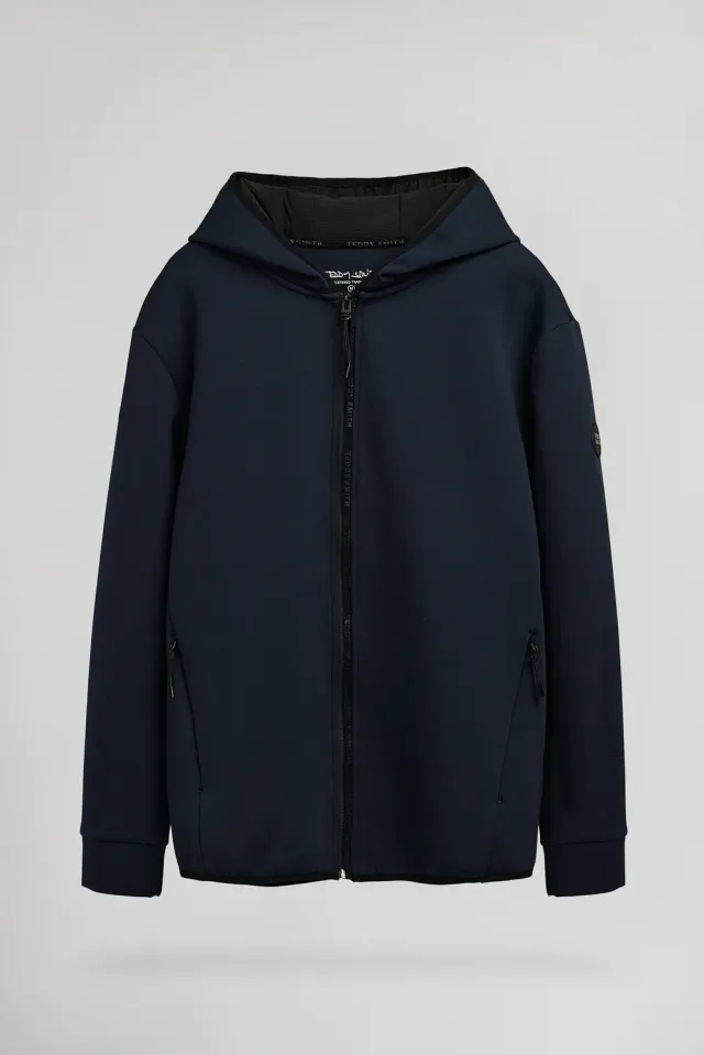 Teddy Smith Giclass Neo gilet uomo dark navy zip intera