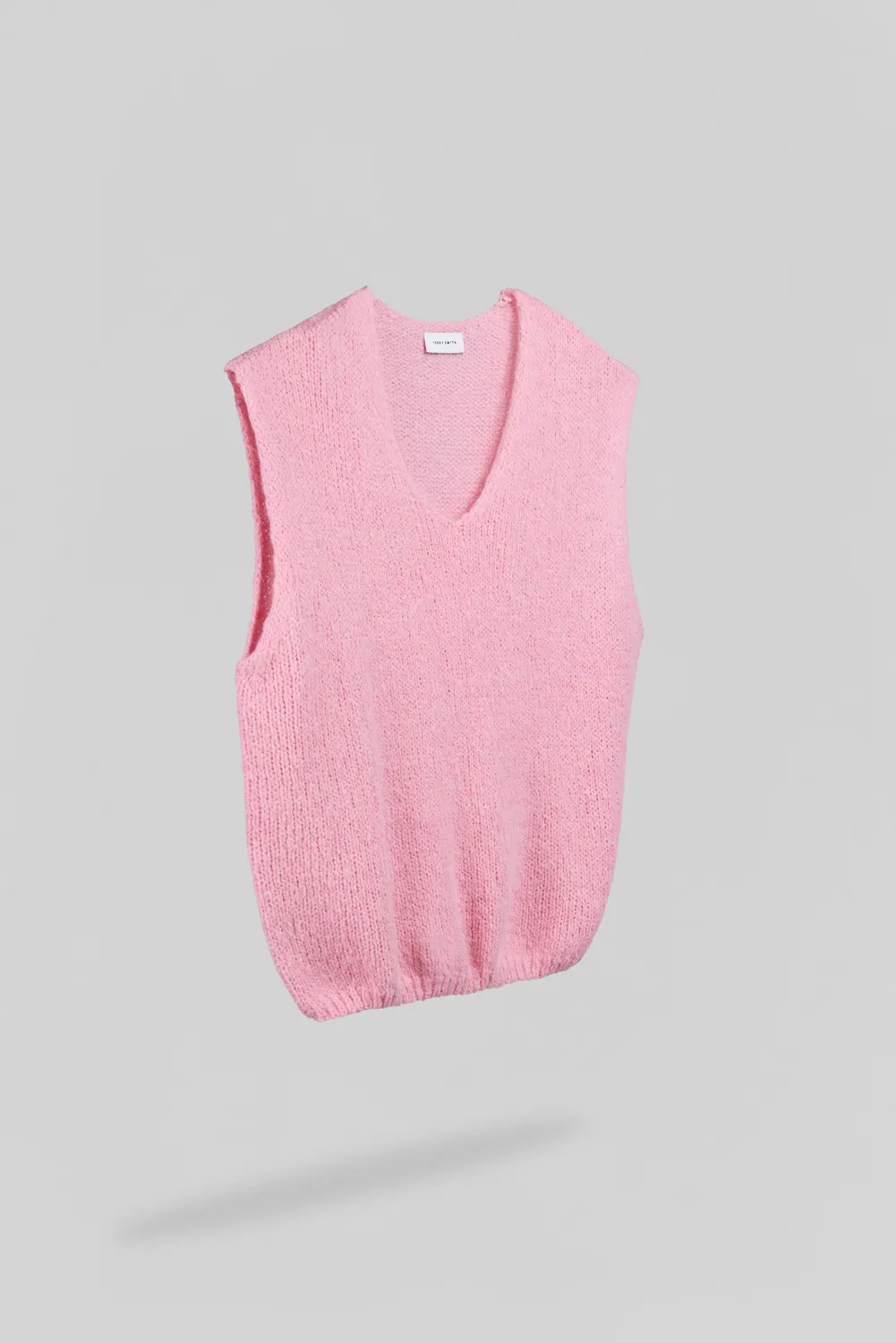 Teddy Smith P-Molia Pull Smanicato Rosa Scollo V
