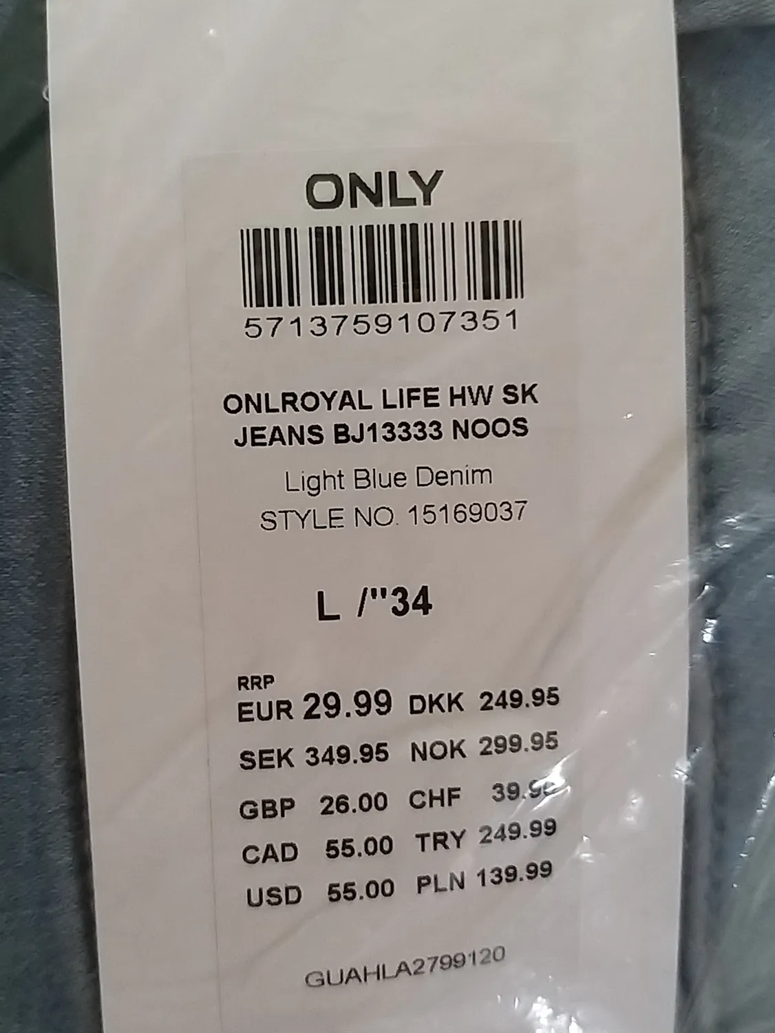 ONLY Onlroyal jeans skinny donna vita alta