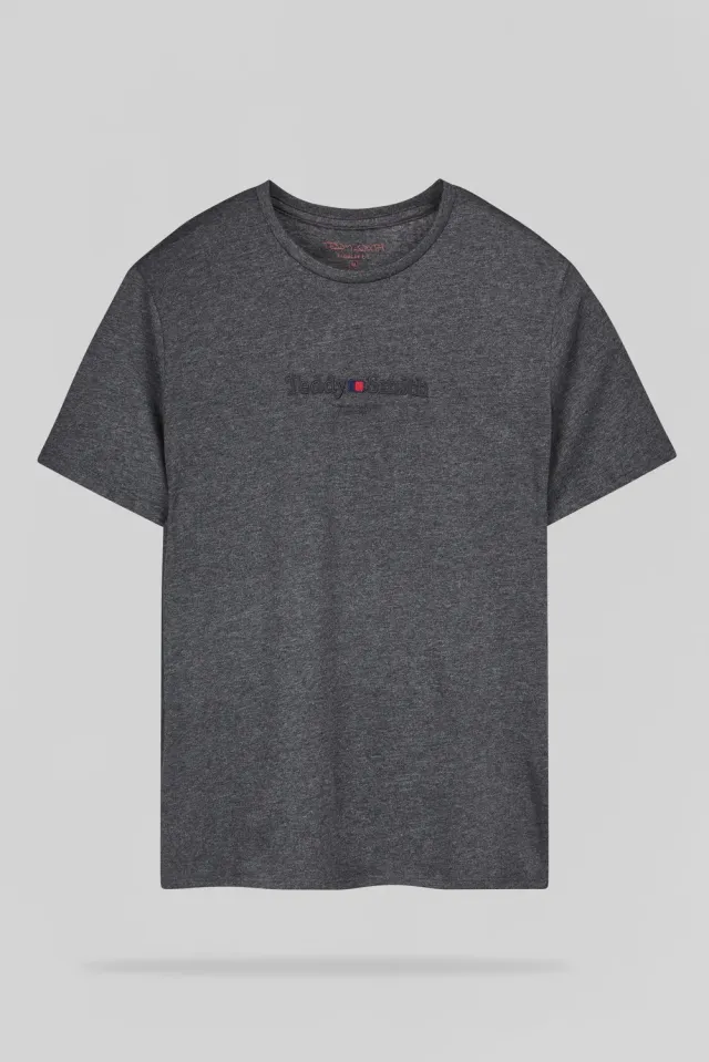 Teddy Smith T-Jim MC Melange Black t-shirt nero girocollo