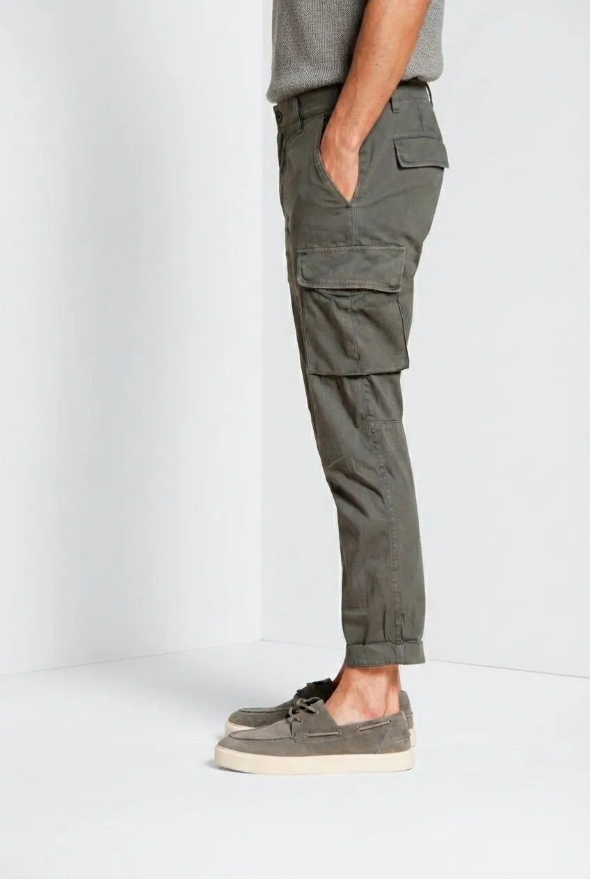 Mason's Chile Cargo Uomo Raso Verde Militare Extra Slim