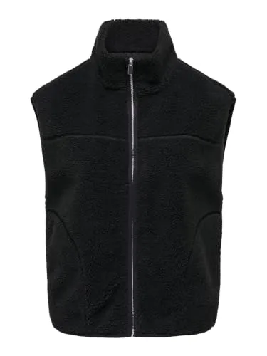 ONLY Onlbaby giacca teddy donna nera calda