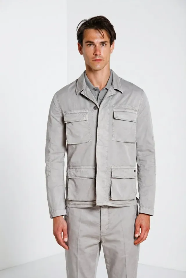 Mason's Flyshirt giubbotto overshirt basalto stretch