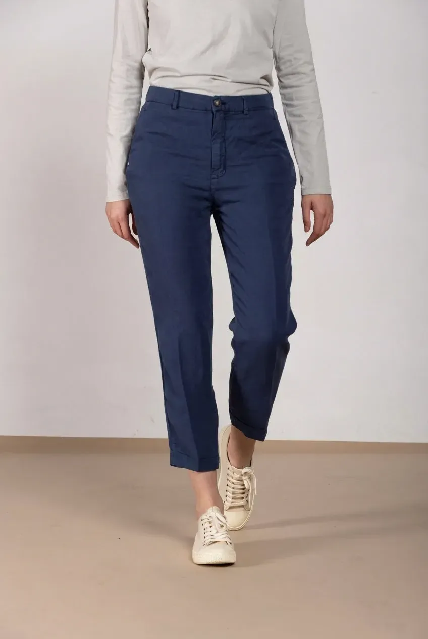 Mason's Linda Summer pantalone chino blu royal relaxed