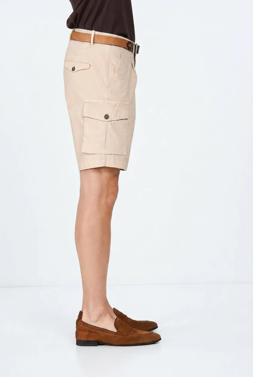 Mason's Dallas Cargo bermuda uomo beige medio gabardina