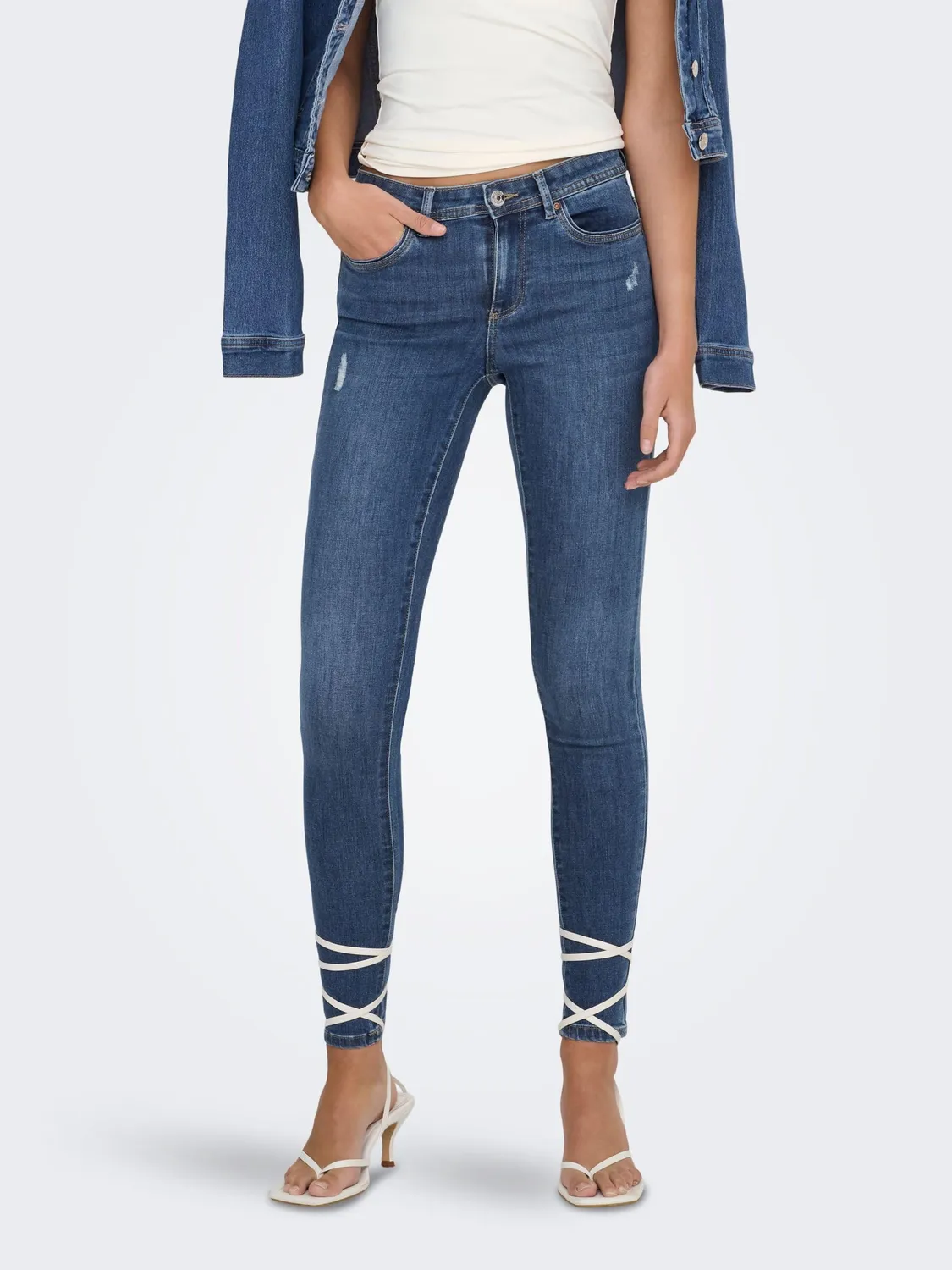 ONLY ONLWAUW jeans stretch donna vita media
