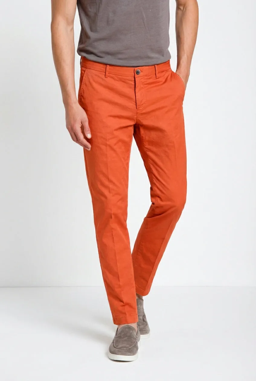 Mason's Milano chino uomo gabardina stretch mattone extra slim