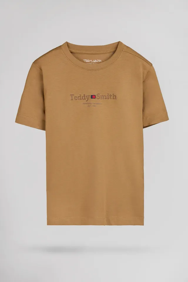 Teddy Smith T-Jim MC t-shirt bimbo nocciola girocollo cotone