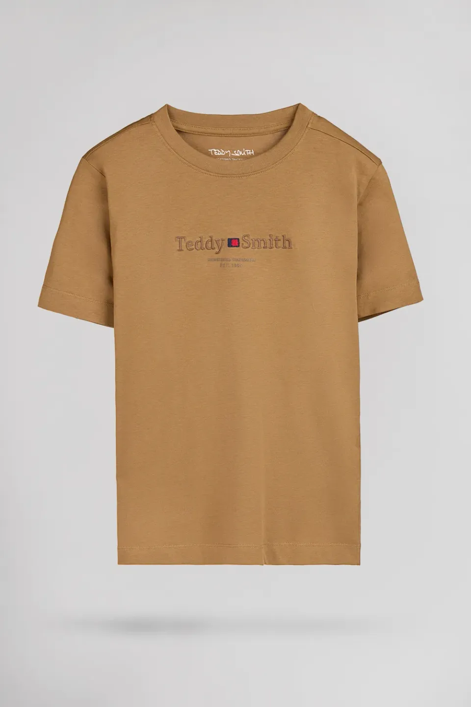 Teddy Smith T-Jim MC t-shirt bimbo nocciola girocollo cotone
