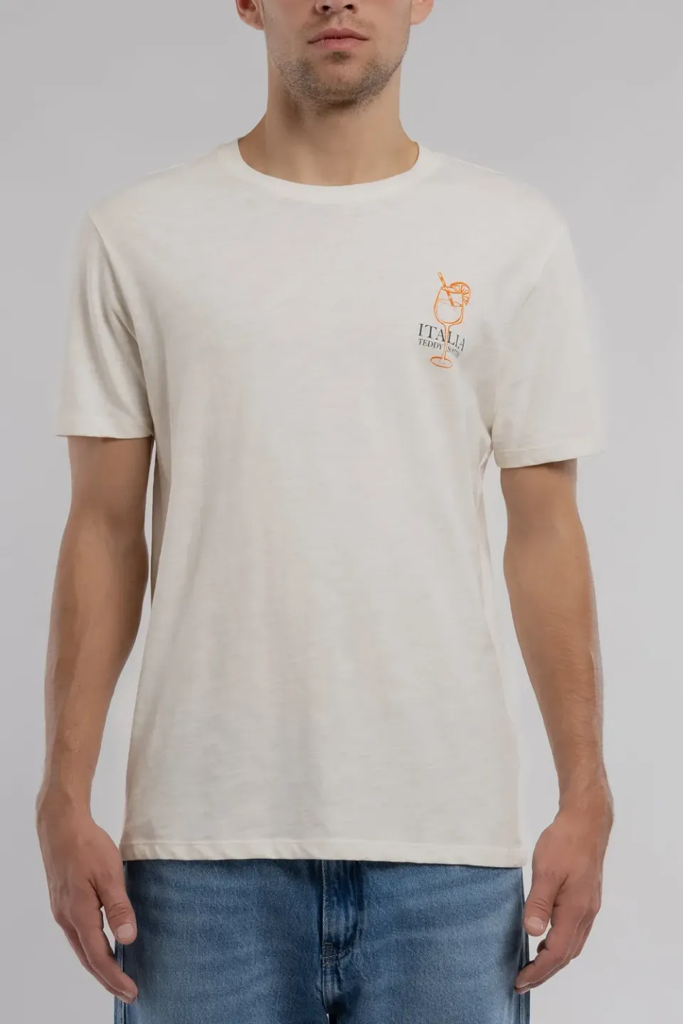 Teddy Smith T-Italio T-Shirt Uomo Bianca Stampa