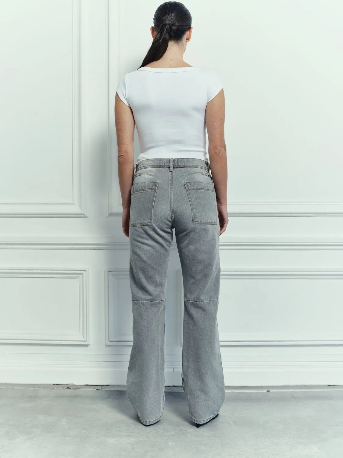acquaverde Kayden jeans used grey gamba tonda