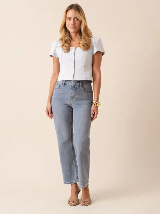 Oraije Solange jeans dritti azzurro chiaro
