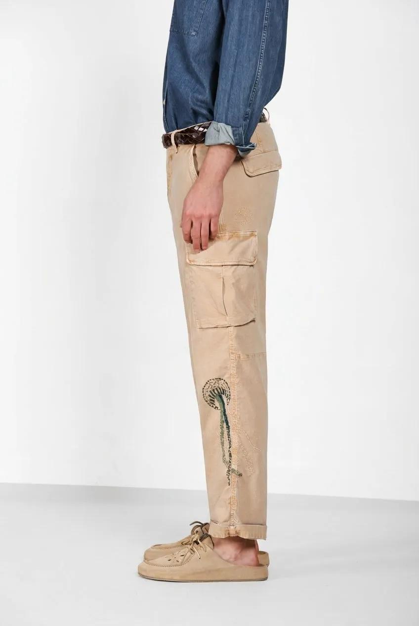 Mason's Chile M74 pantalone cargo kaki relaxed fit