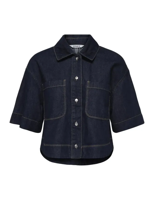 ONLY Onlcleo camicia jeans light blue denim lavaggio chiaro