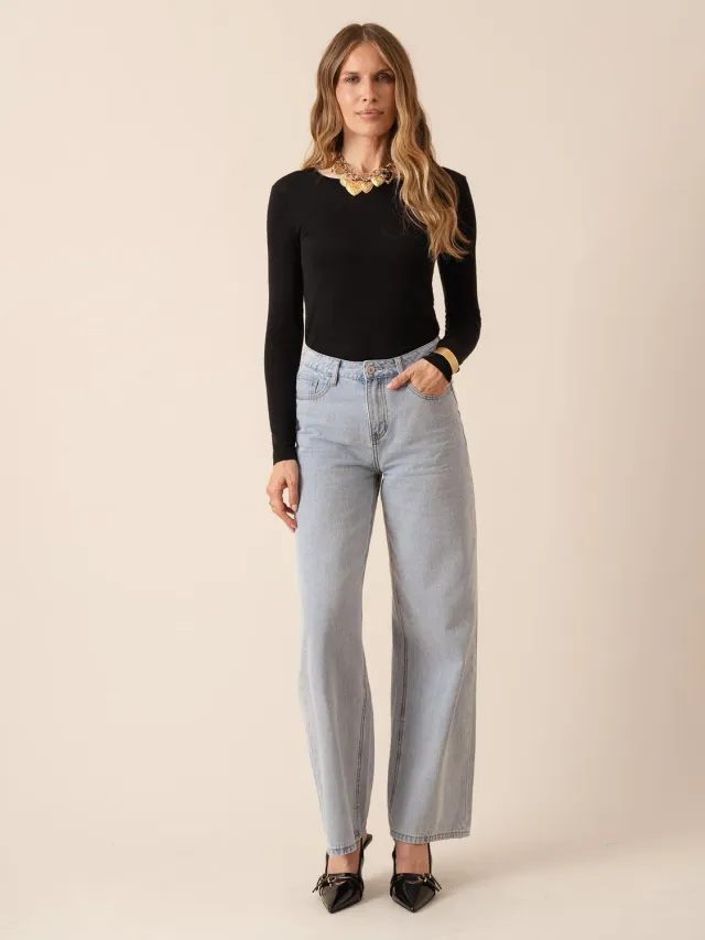 Oraije Celestin jeans wide blu chiaro premium