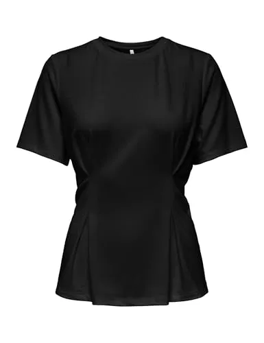 ONLY Onlelena maglietta donna plissettata maniche corte