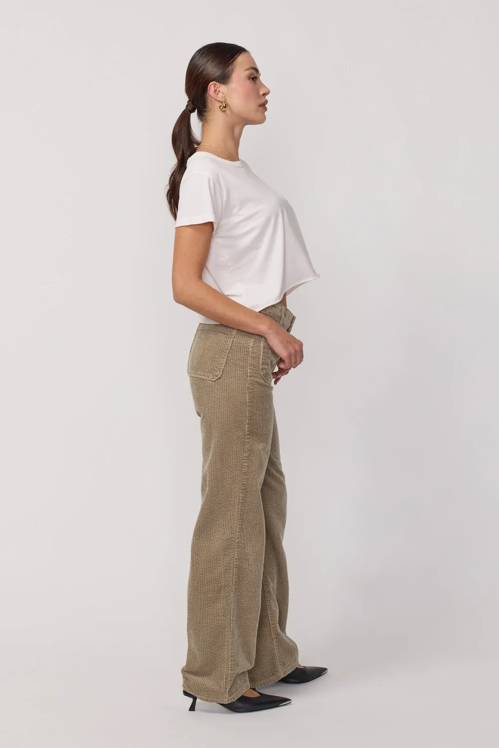 Acquaverde Court Effet Usé t-shirt cropped rosa chiaro