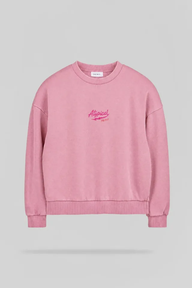 Teddy Smith S-Atypical RC felpa girocollo rosa bonbon donna