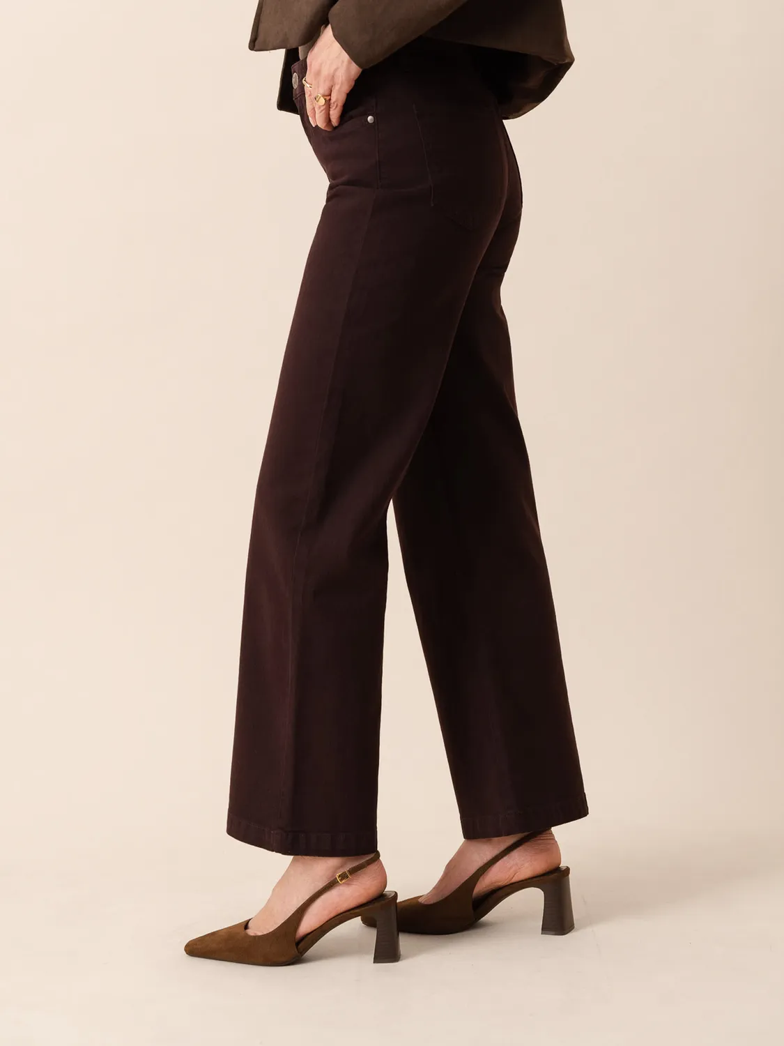 Oraije Mona jeans straight melanzana