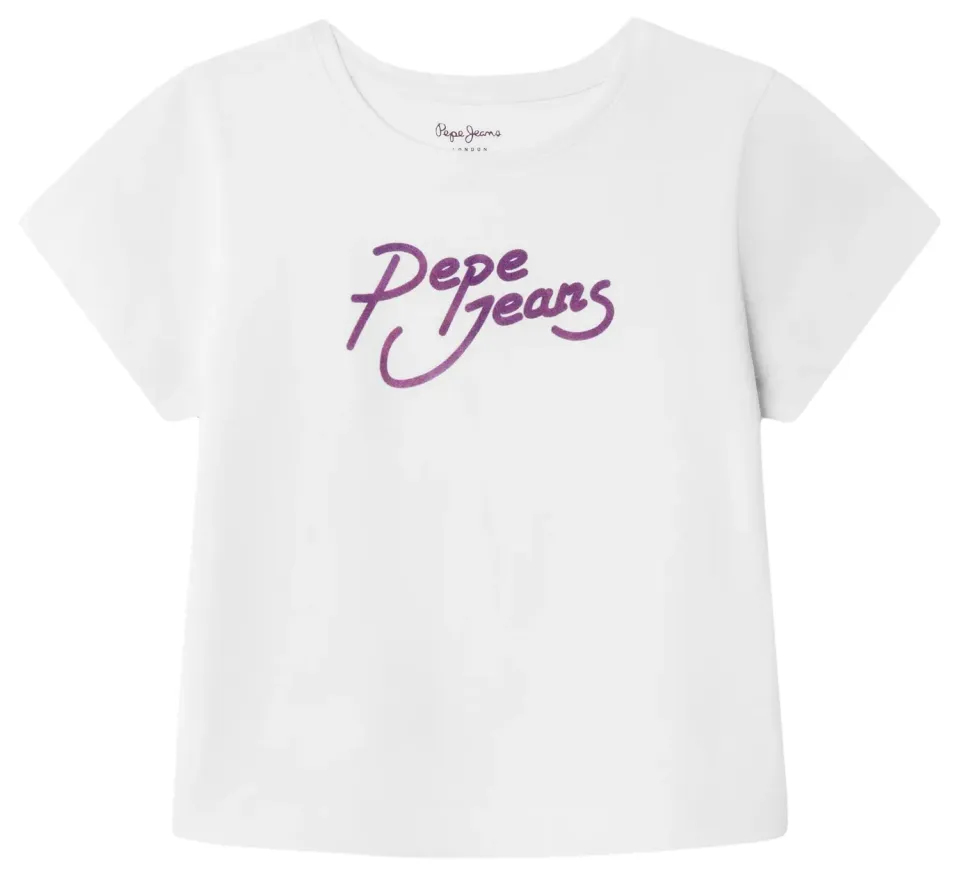 Pepe Jeans Avani t-shirt bambina boxy 12 anni logo flock