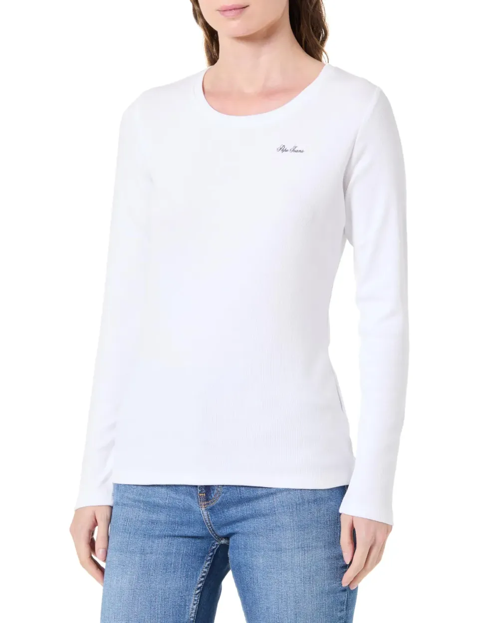 Pepe Jeans Basic Rib t-shirt donna maniche lunghe taglia L