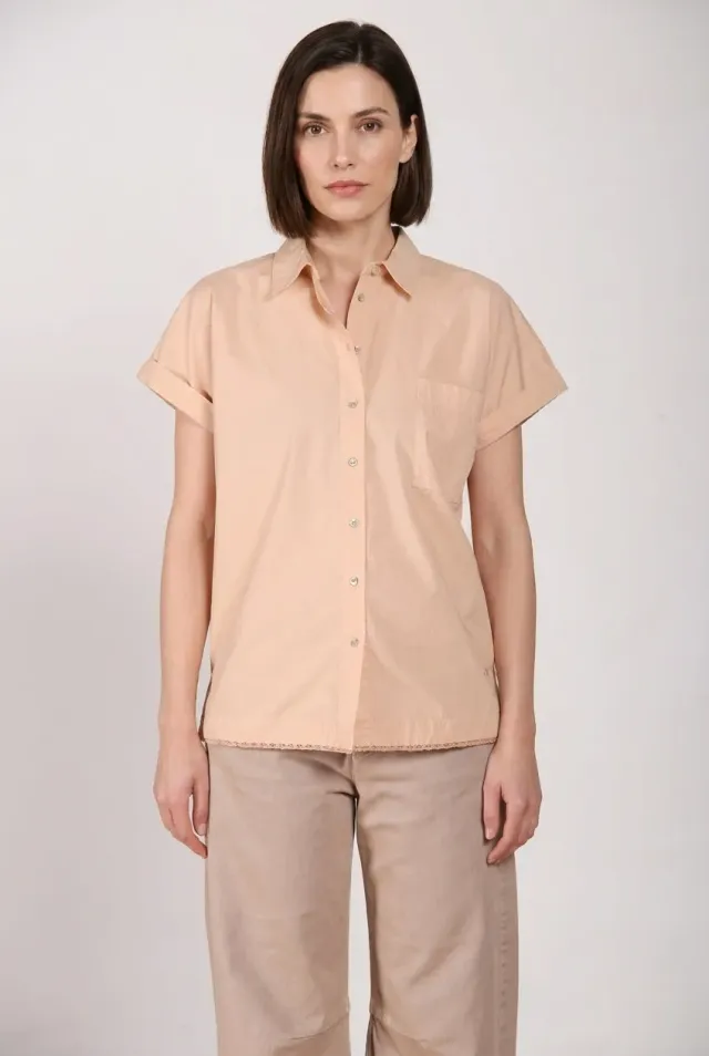 Mason's Livia camicia donna rosa manica corta cotone